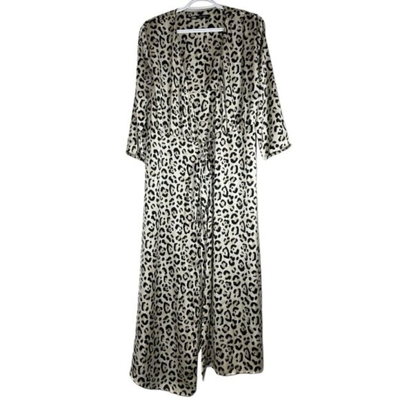Zara Leopard Print Wrap Maxi Dress size S - Picture 1 of 7